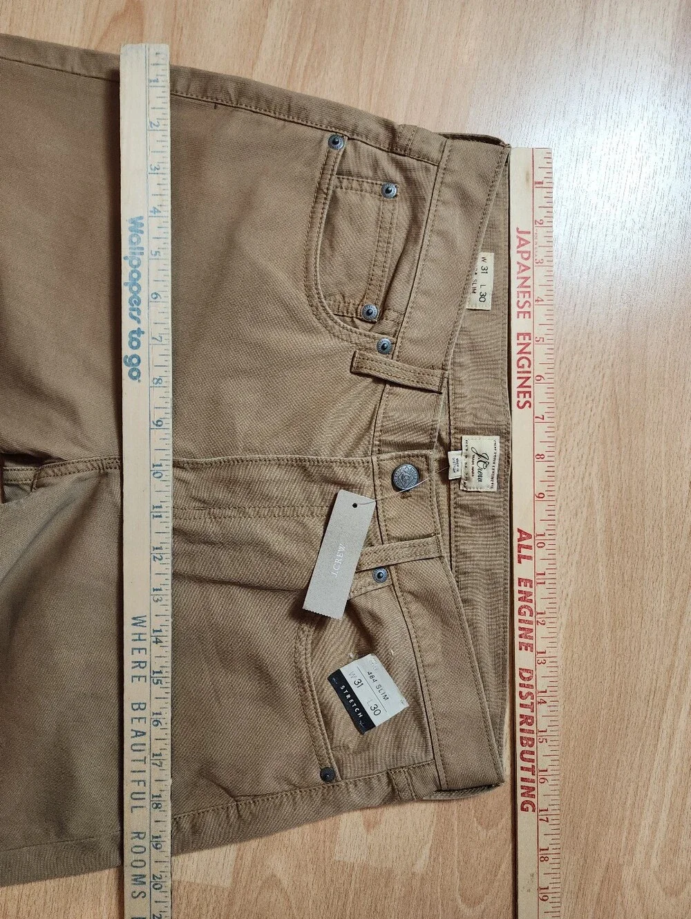 NWT J. Crew 484 Slim-fit Tan Khaki Pants Lightweight Stretch Twill Size 31 31×30
